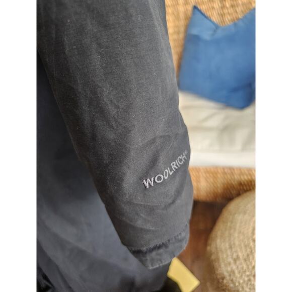 Woolrich Duck Down Quilted Puffer Parka Coat Women's Size M Coyote Fur Trim Long - Picture 2 of 16